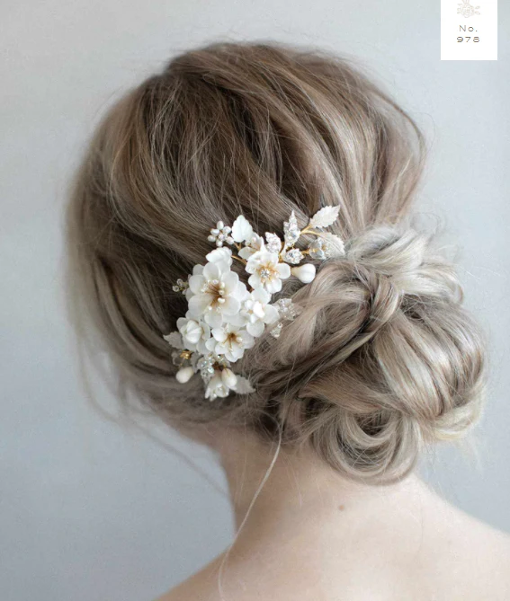 Creamy Floral Petite Garden Comb  | Twigs and Honey - Image 3