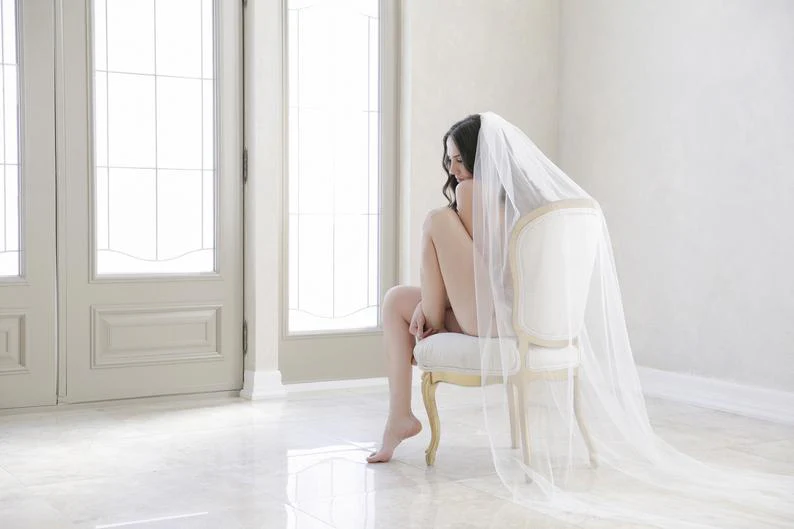 Raw Edge Cathedral Veil with Blusher | Ornaigh - Image 4